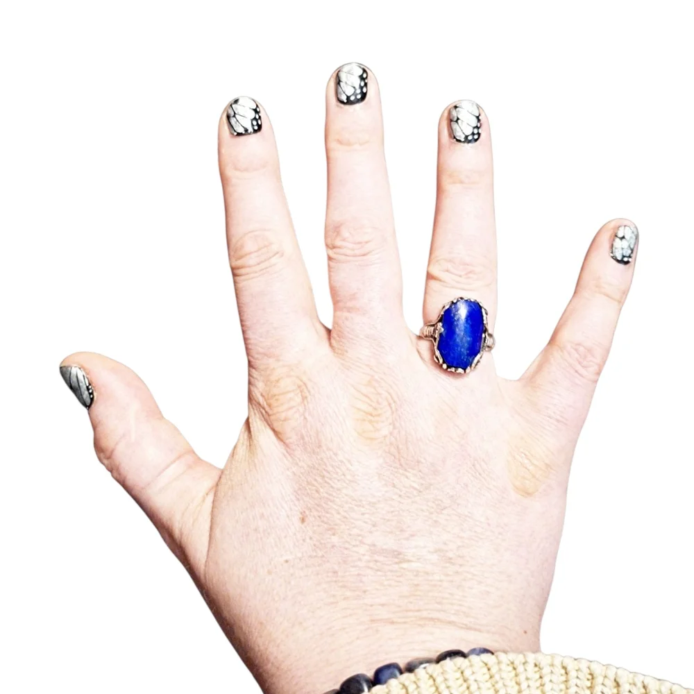 ✨️Lapis Lazuli Sterling Silver Filigree MCM Gorgeus Ring Size 6.25-6.5!